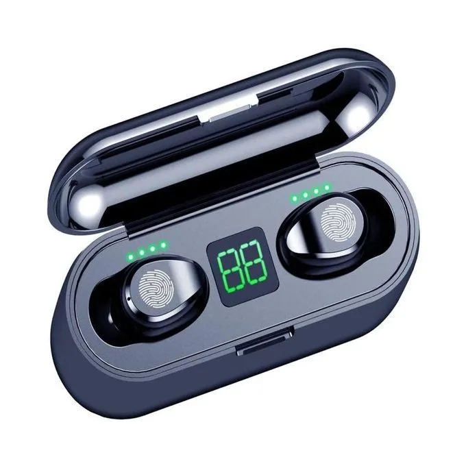 Ecouteurs sans fil Bluetooth TWS F9, oreillettes de sport, suppression du bruit, commande tactile, prise en charge des app