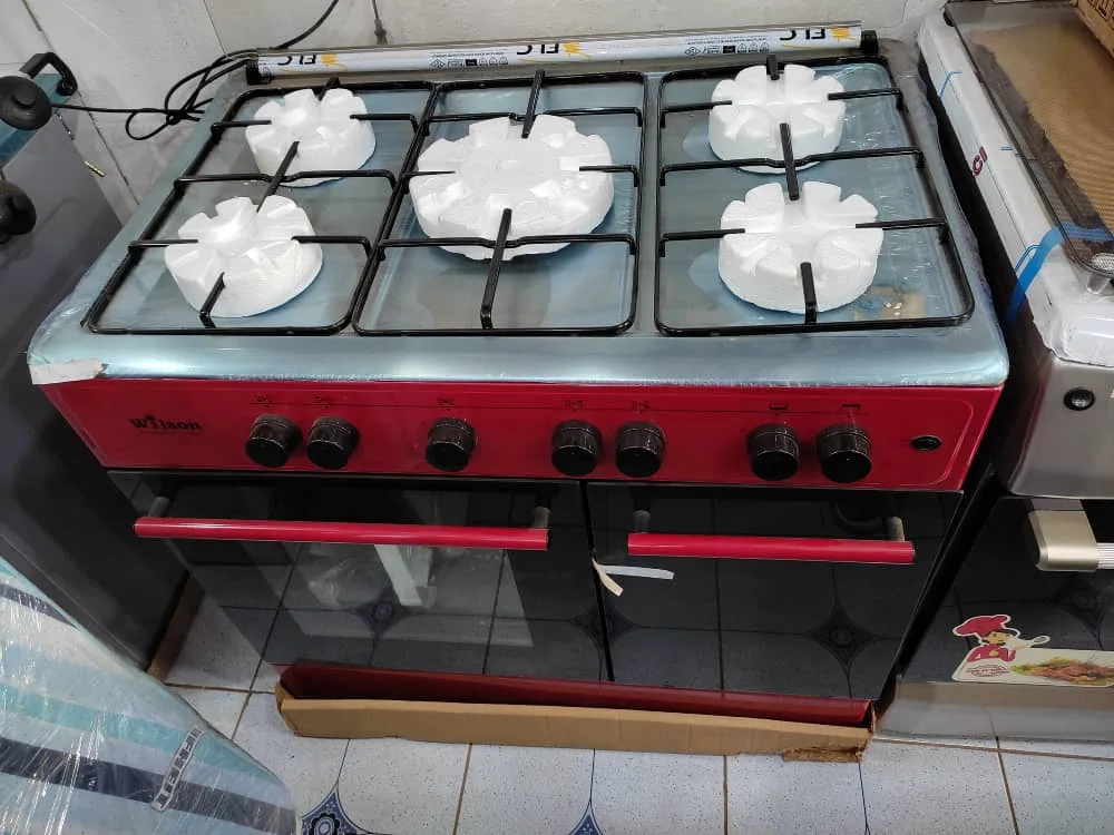Cuisinière à Gaz 5 Foyers WILSON 60×90 – Rouge – Garantie 12mois