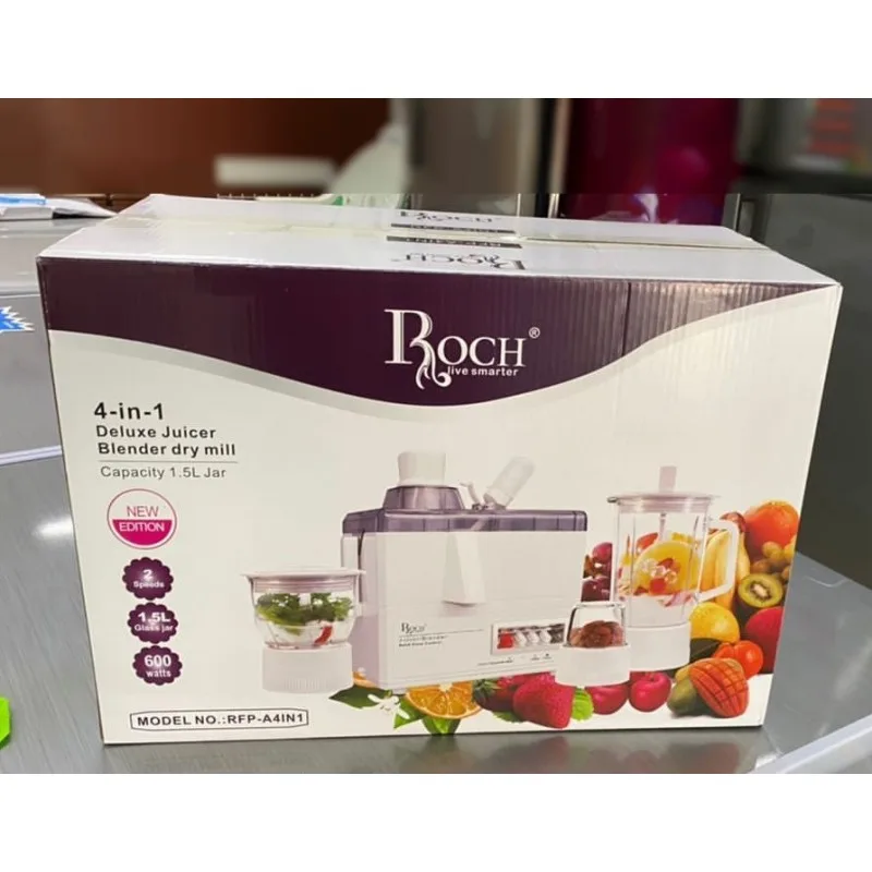 Extracteur de jus et Mixeur Multi Fonction 4 EN 1 – ROCH – RFP-A4IN1 – 600W