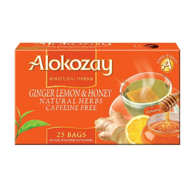 Thé sans caféine au gingembre citron et miel Alokozay - 25 sachets