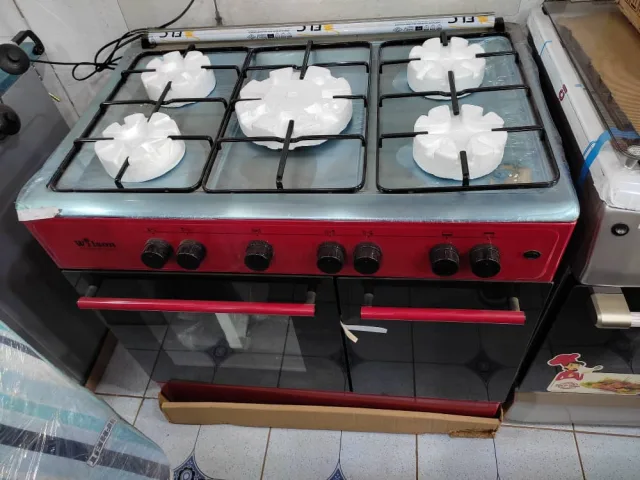 Cuisinière à Gaz 5 Foyers WILSON 60×90 – Rouge – Garantie 12mois