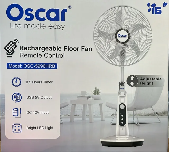VENTILATEUR RECHARGEABLE OSCAR -16"