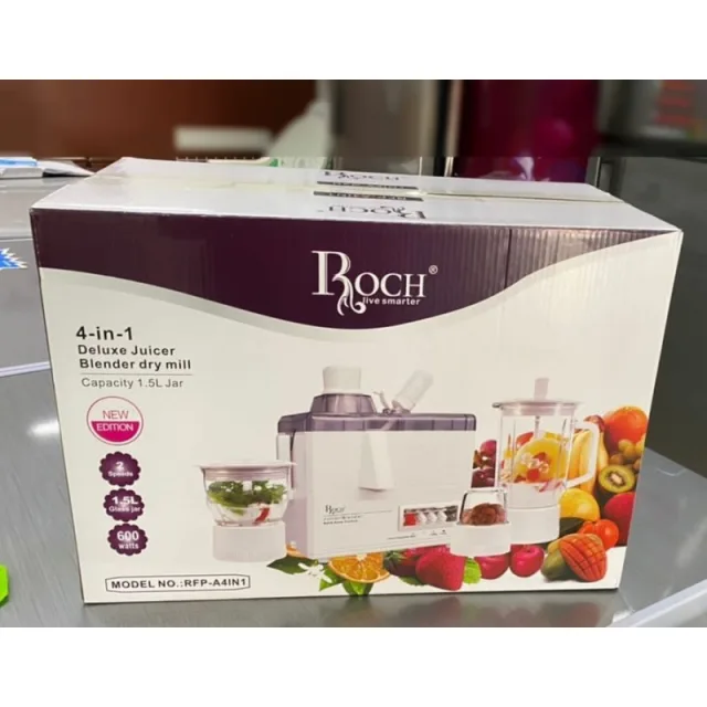 Extracteur de jus et Mixeur Multi Fonction 4 EN 1 – ROCH – RFP-A4IN1 – 600W