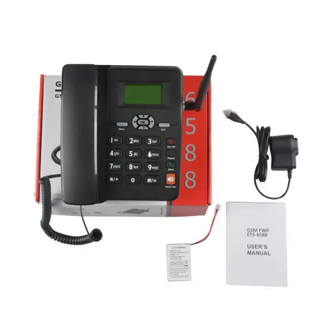 Téléphone sans fil fixe GSM avec 2 emplacements pour carte SIM