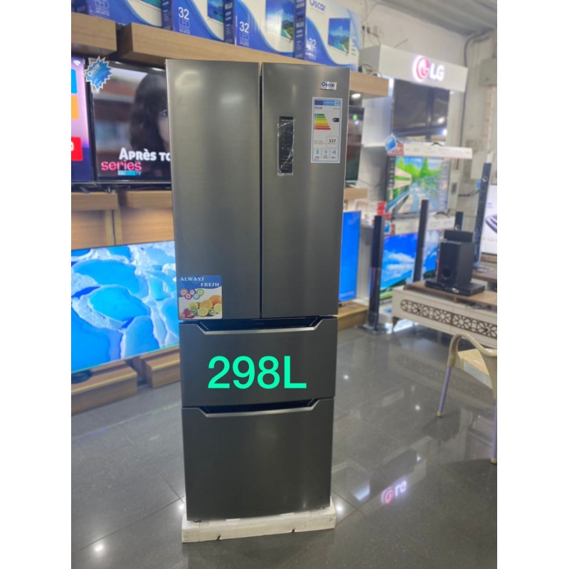 refrigerateur-americain-oscar-298l-no-frost-dcf450nf-gris-12-mois-garantie