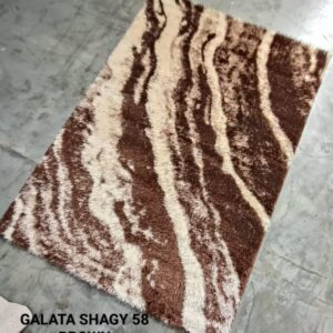 Tapis Galata Shaggy 58 BROWN -Haute qualité